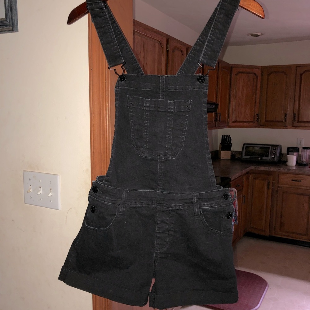 Black short overalls